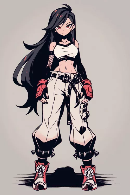 Tifa Lockhart as a Street Fighter character