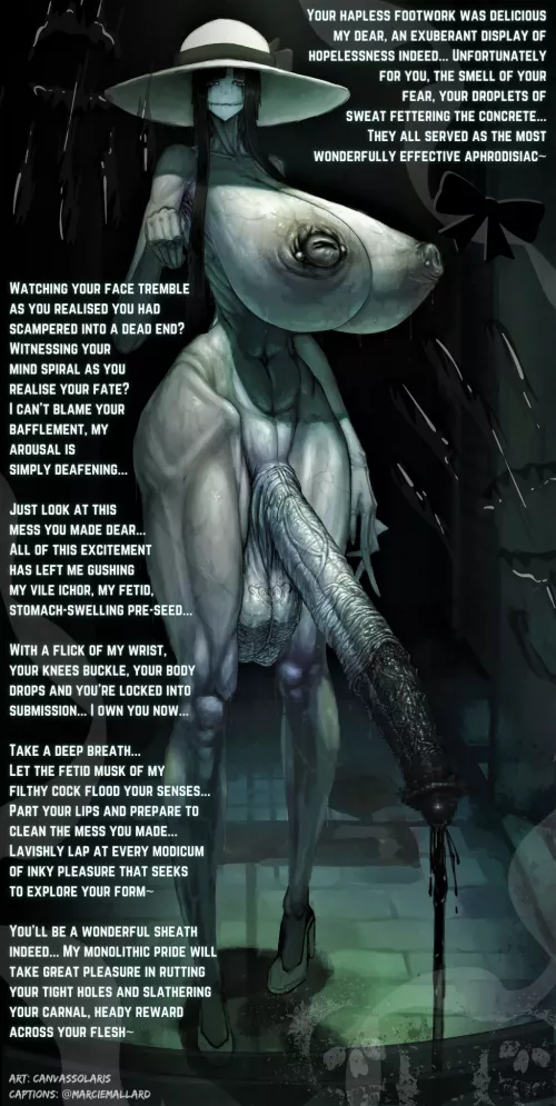 There's no hiding from her...

[Futanari] [POV] [Horror] [Piercings] [Noncon] [Filthy] [Black Sperm] [Equine Penis] [Barbed Penis] [Credits in Caption]