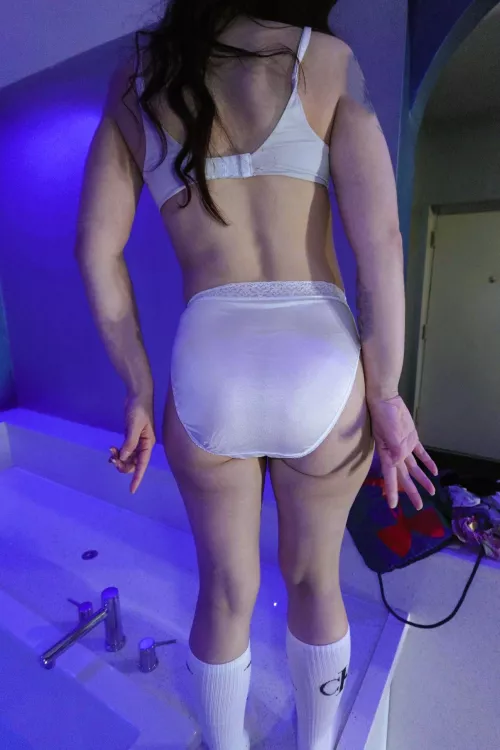 White Satin FOTL Granny Panties