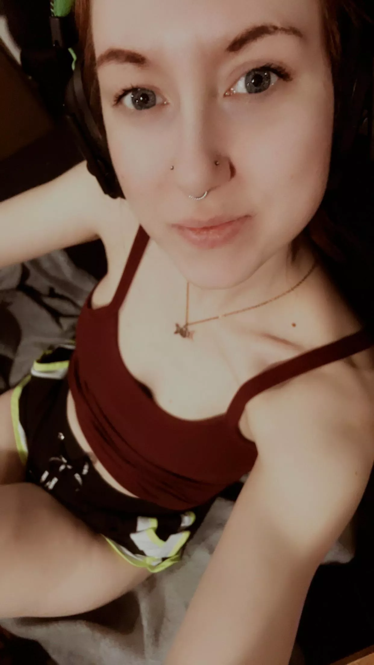 Comfy clothes and no bra after work