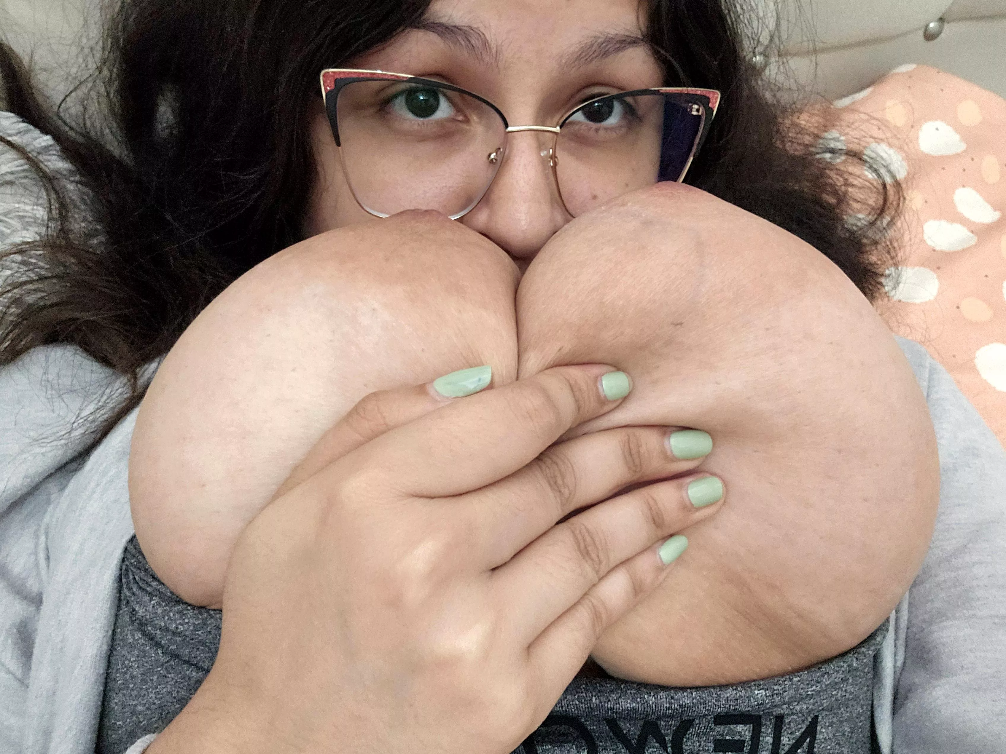 I can hide my face in my own tiddies lol