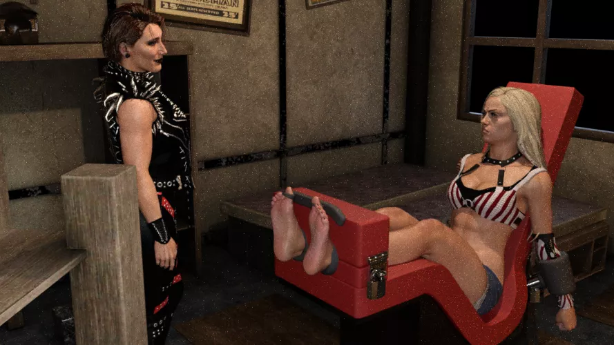 Parody, Liv Morgan in stocks, She will be tickled on her feet by Rhea Ripley mami