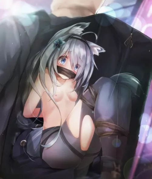 You find her gagged and bound on the side of the road, a sticky note reading “free use ;)”. Which part of her would you break first? 