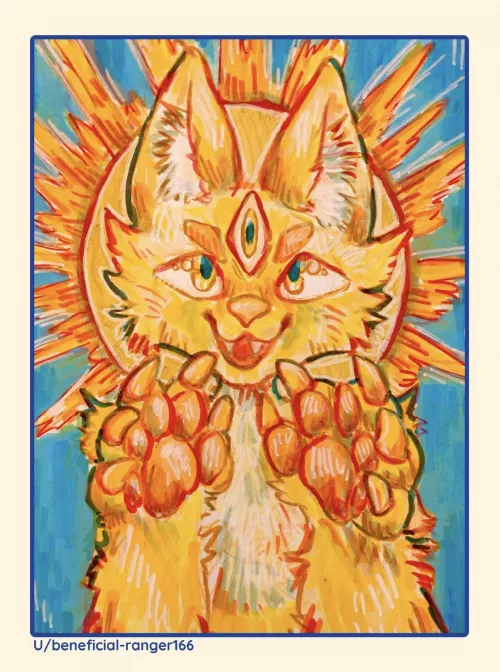 angel kitty shows you the beans :3 (OC)