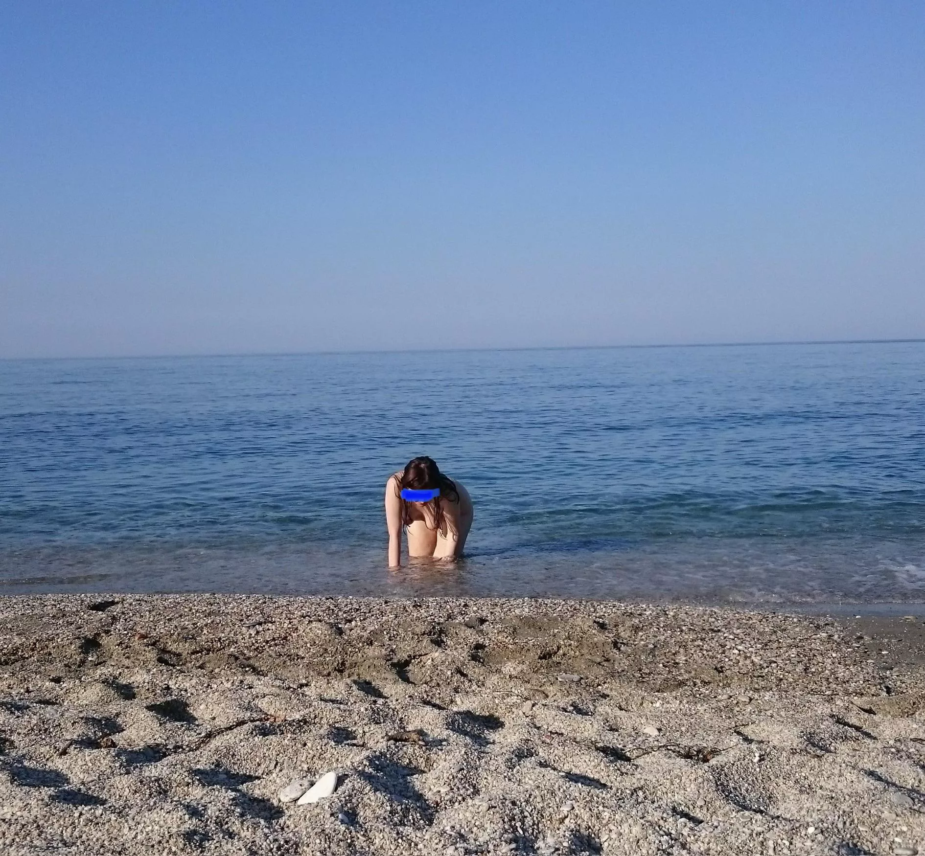 First dip in the nudist beach