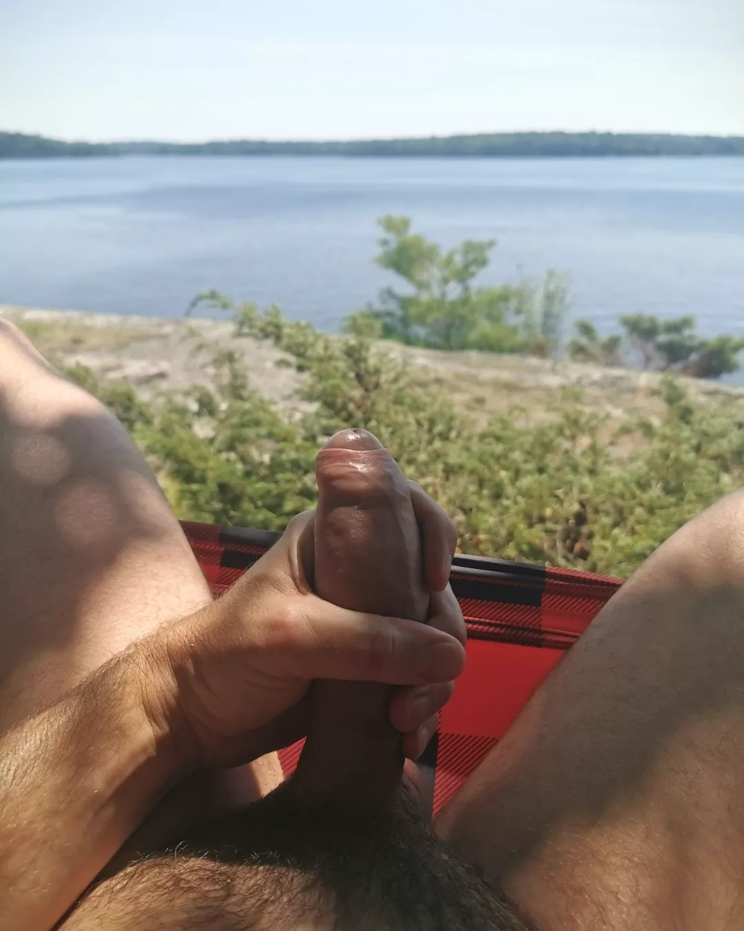 Hammock wank while hiking 