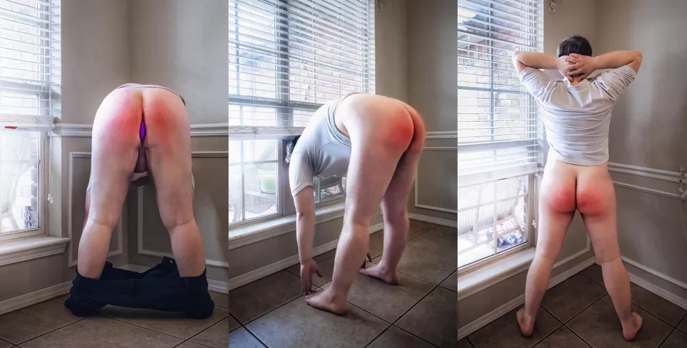 I begged not to be spanked by the window... 😢