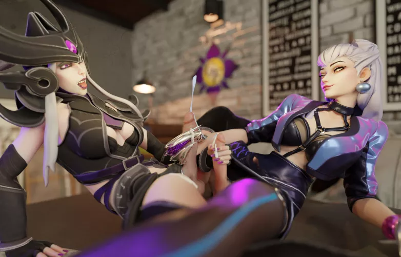 Syndra and Evelynn having fun together. (Otaviox6)