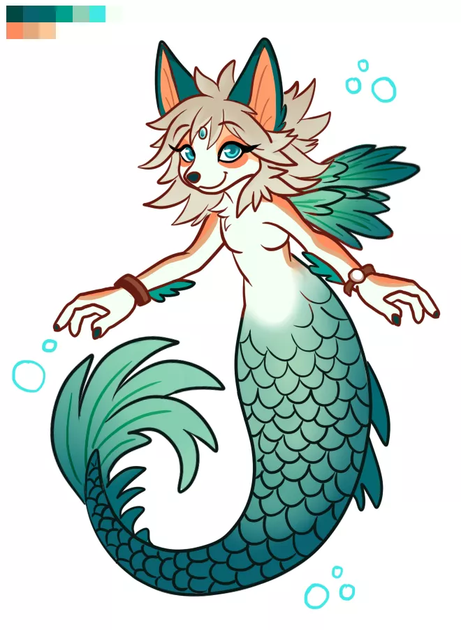 Merfox? Foxmaid? Adoptable (Art & Design by Me!)