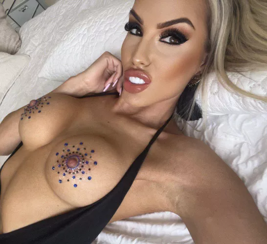 Time to relax and goon your day away for my bimbo fake tits and overfilled lips