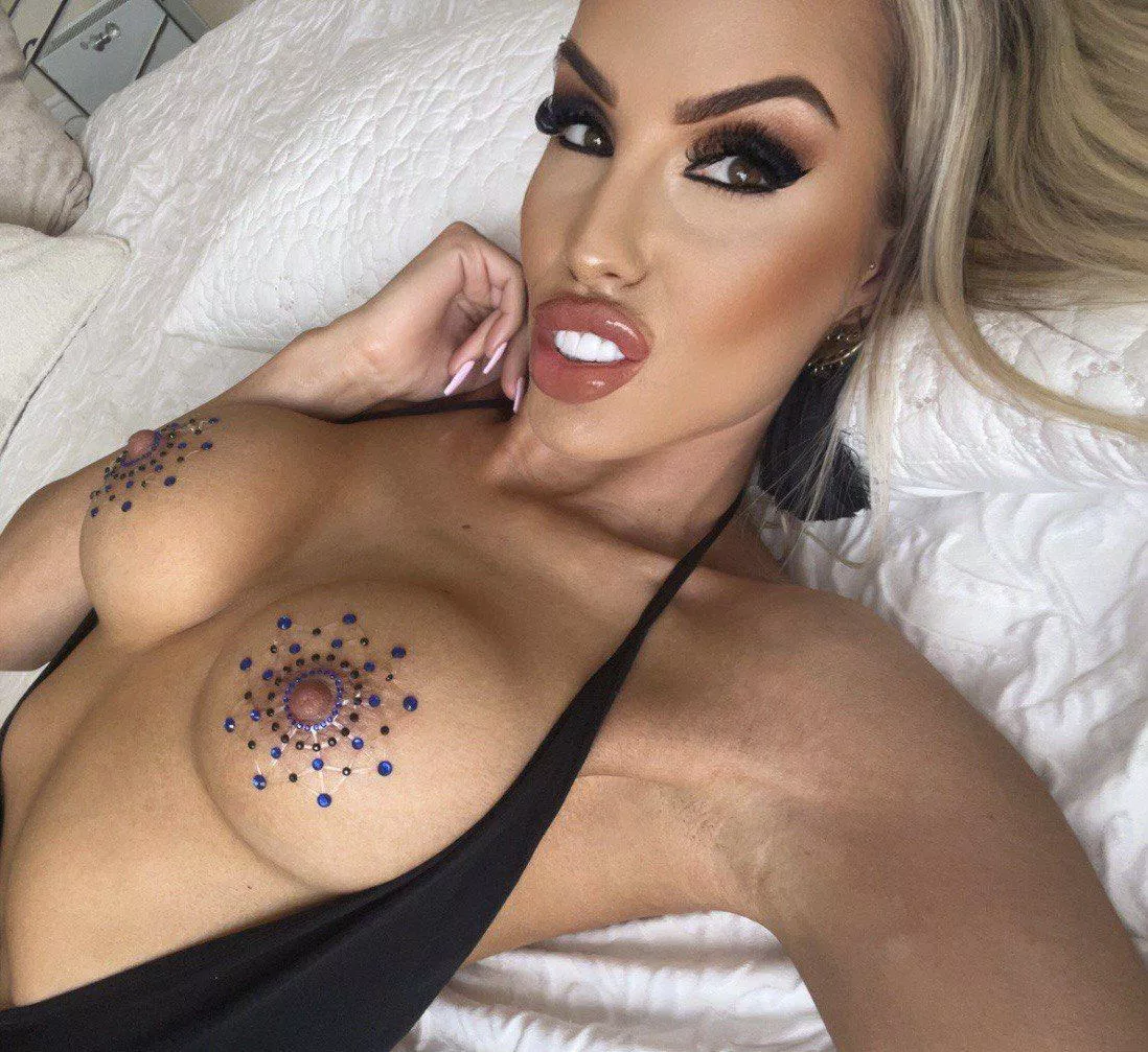 Time to relax and goon your day away for my bimbo fake tits and overfilled lips