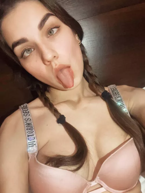 a beauty with an open mouth