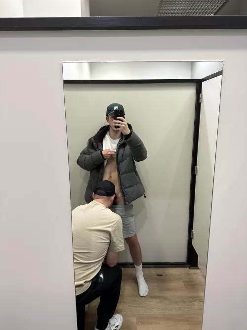 Are you sucking my cock in the changing room like this dude? 🤫