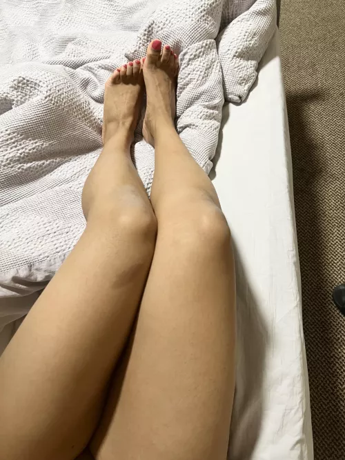 just lying in bed with very little clothing on [F]