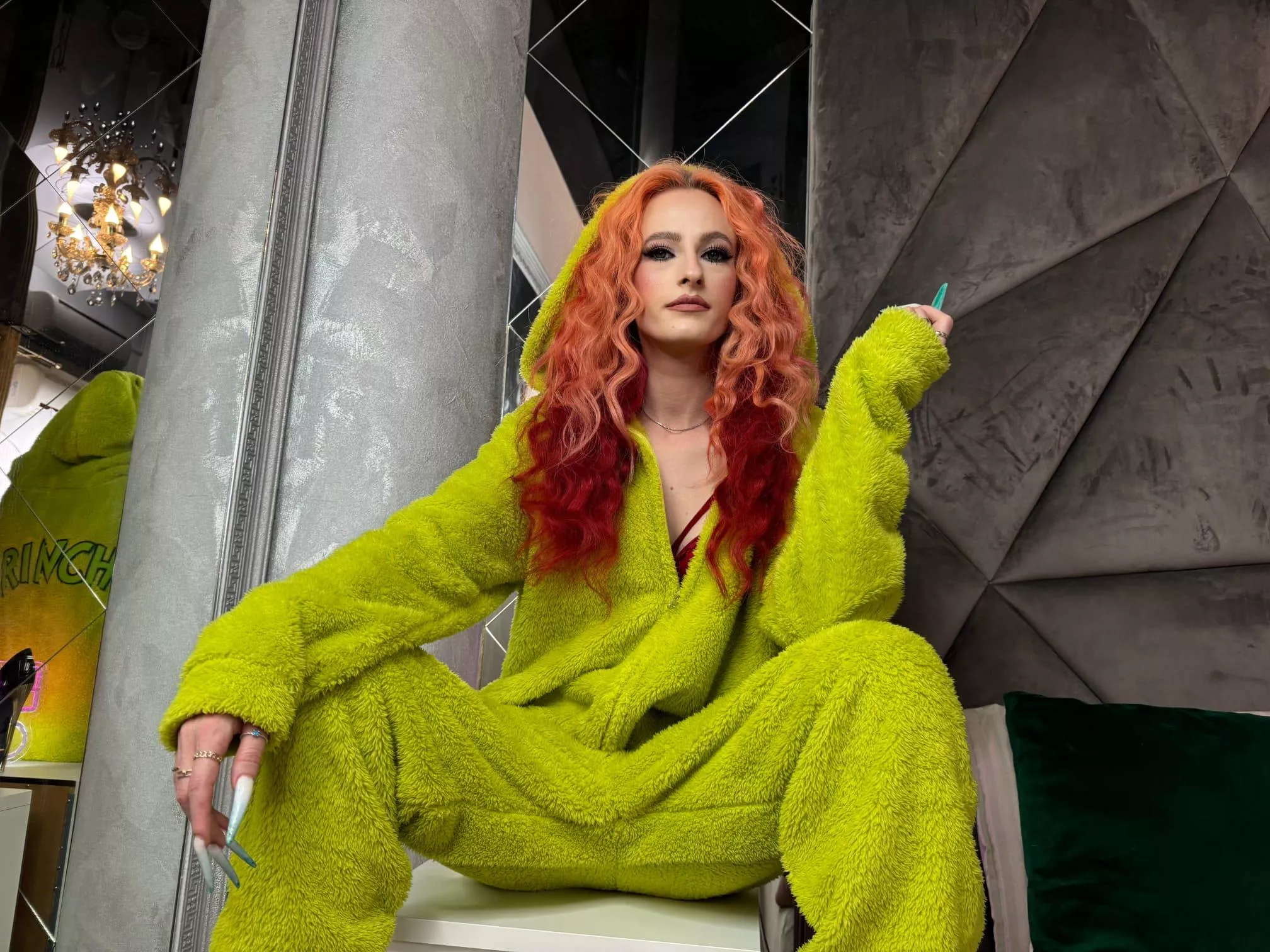 Redheaded grinch in the house