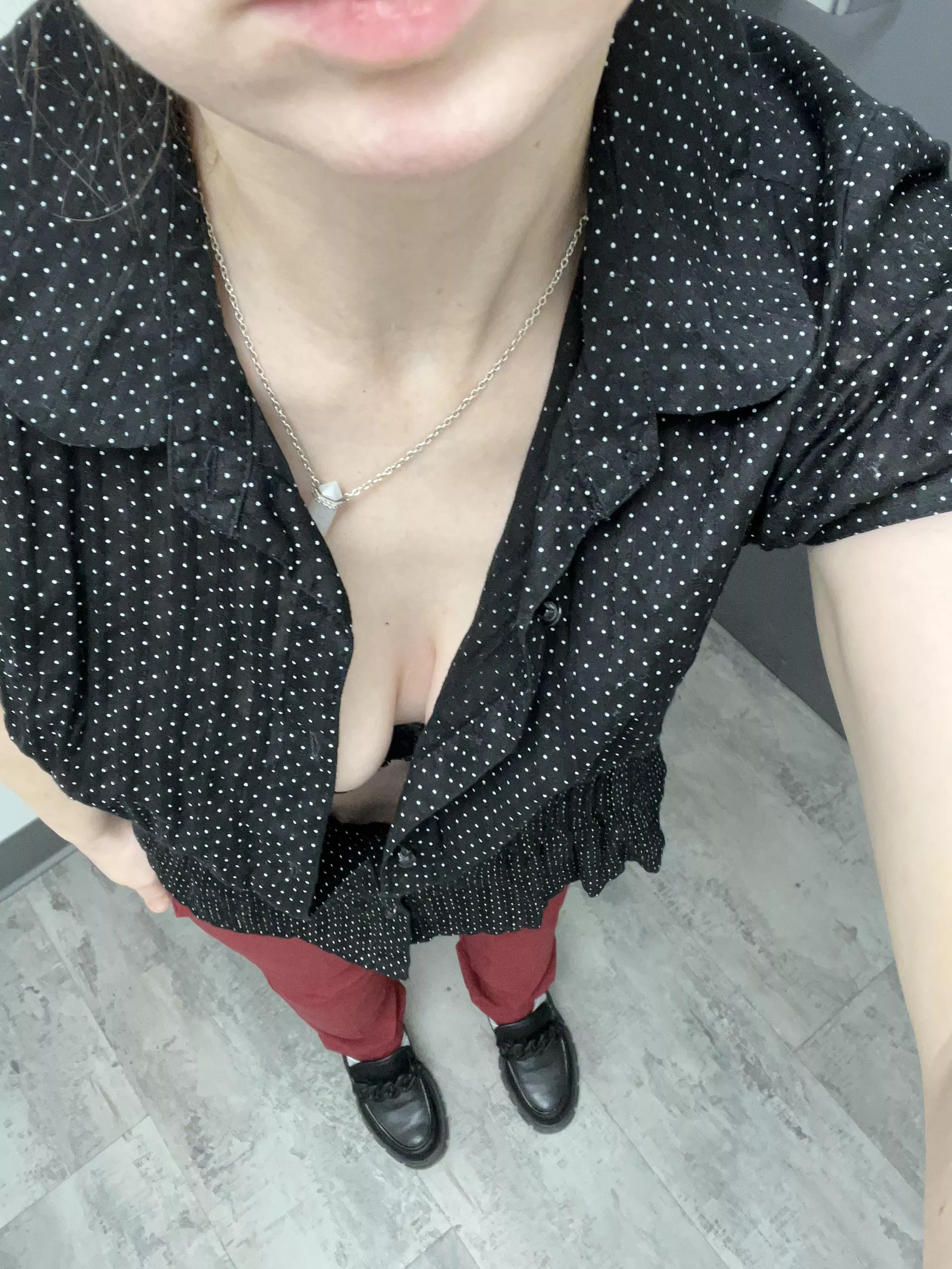 Work bathroom down blouse :)