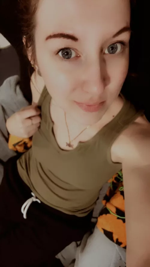 Off of work = no bra! 