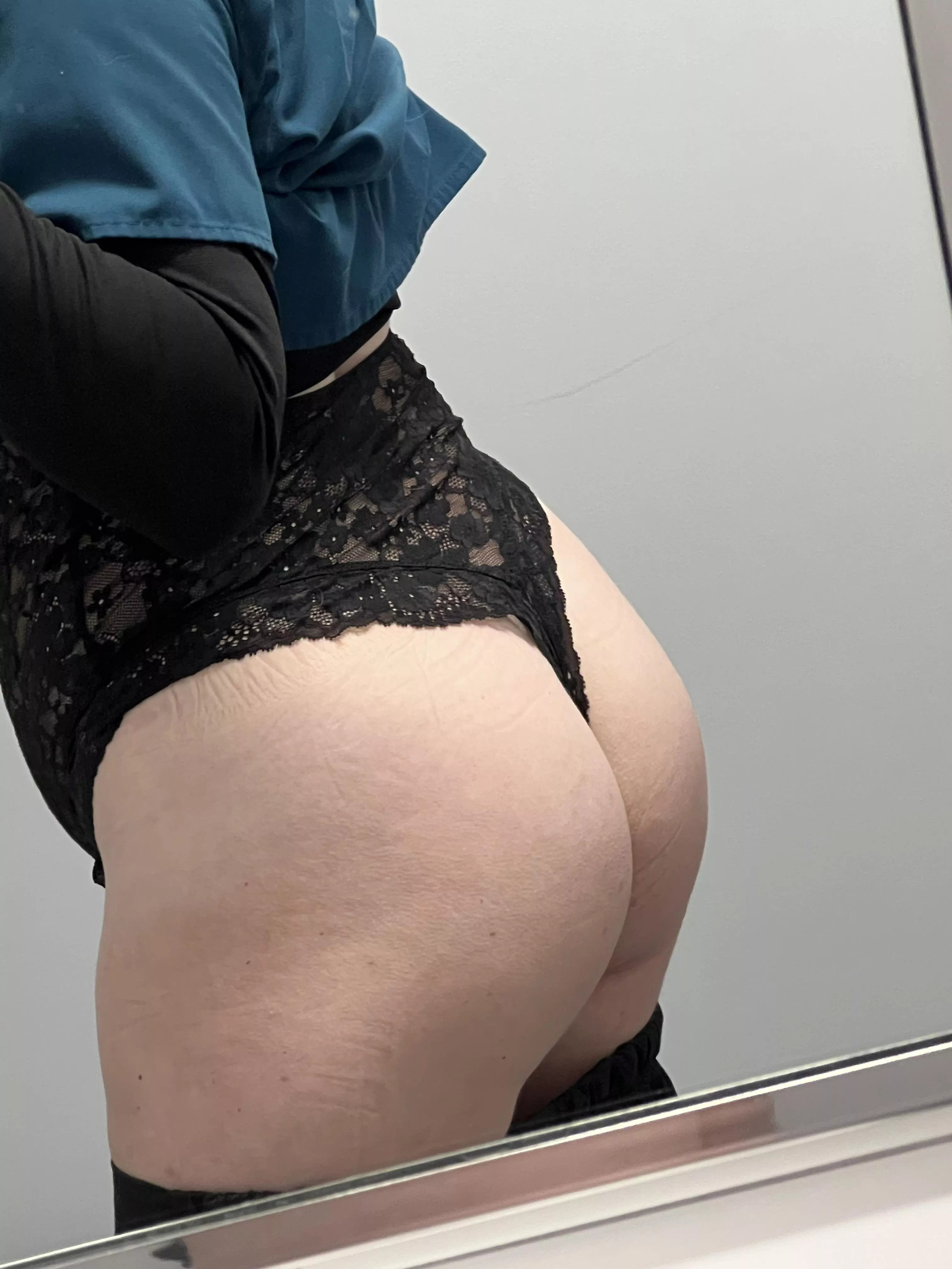 Pull my bodysuit to the side and pick a hole