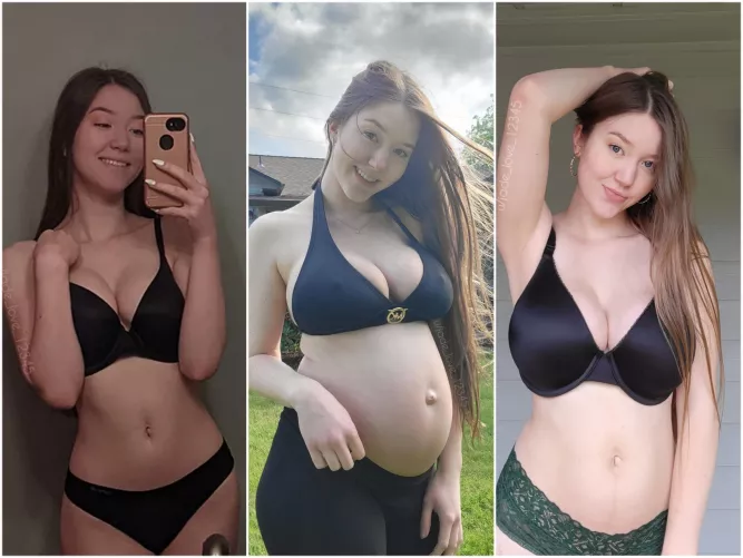Before, pregnant, and after 
