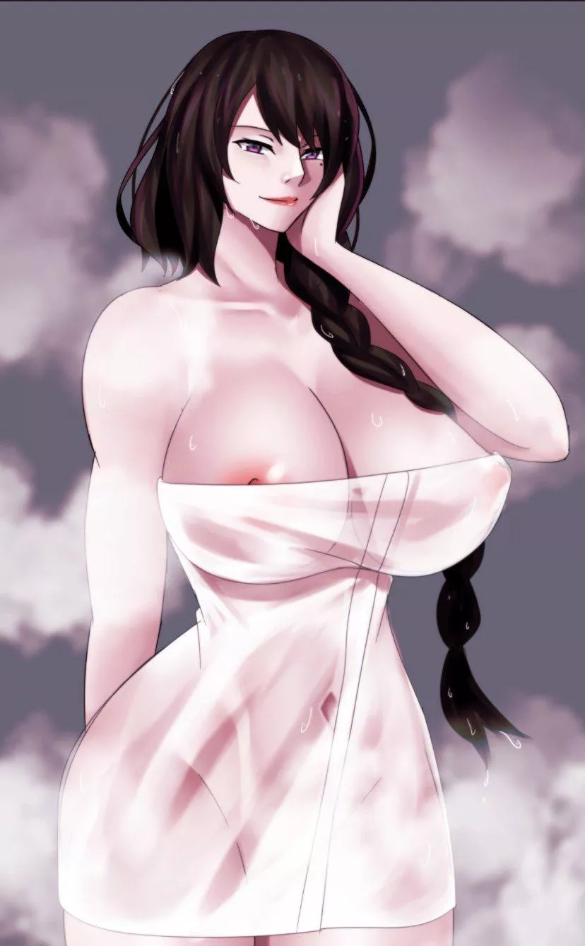 Elsa coming out of the shower 