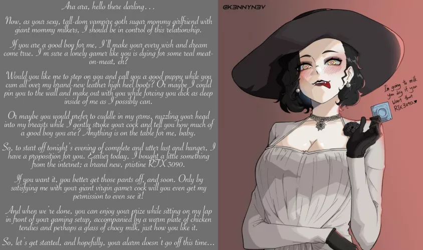 The gamer’s dream [Lady D] [sugar mommy goth dom GF supreme] [imminent sex] [don’t wake up yet, you haven’t seen the best part!]