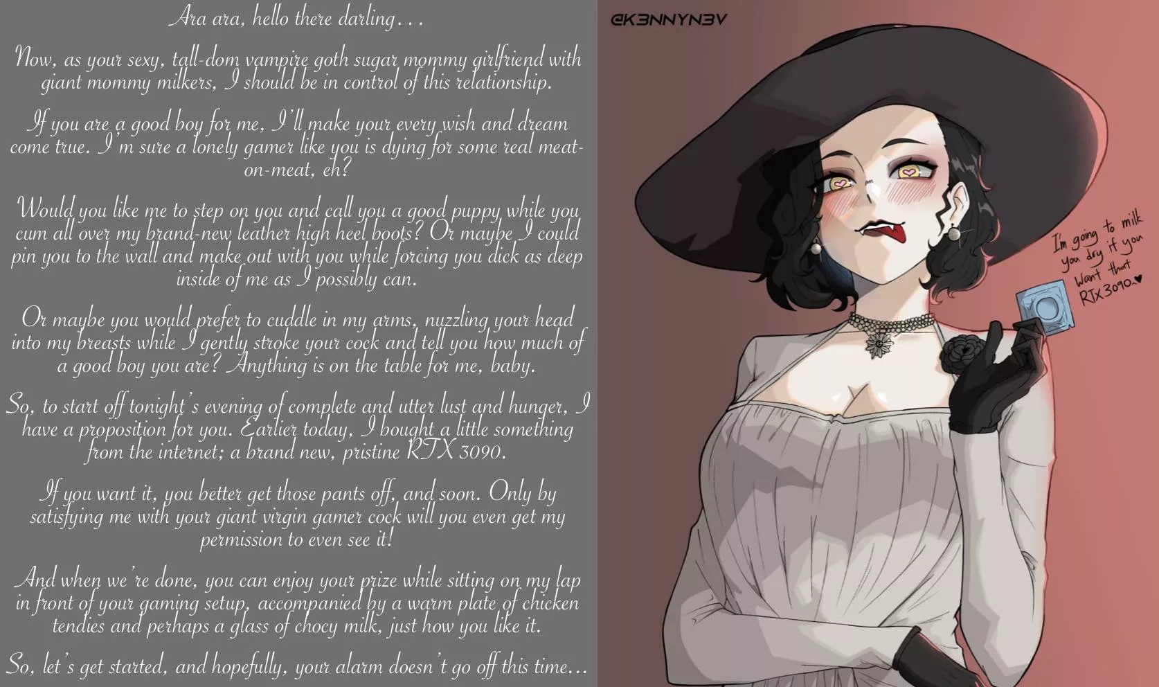 The gamer’s dream [Lady D] [sugar mommy goth dom GF supreme] [imminent sex] [don’t wake up yet, you haven’t seen the best part!]