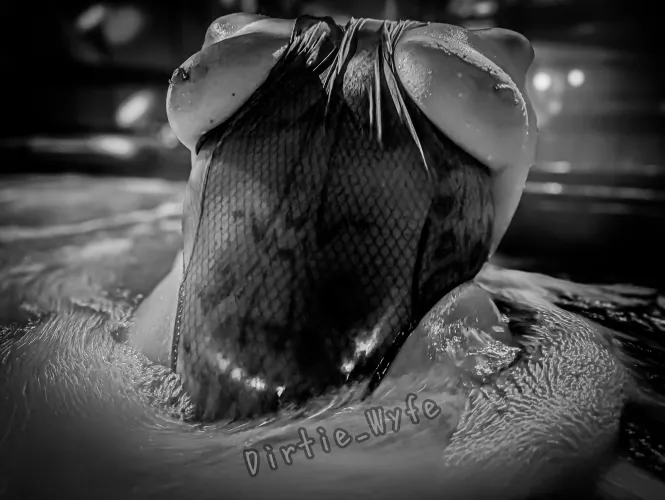 Flashing my tits in the hot tub