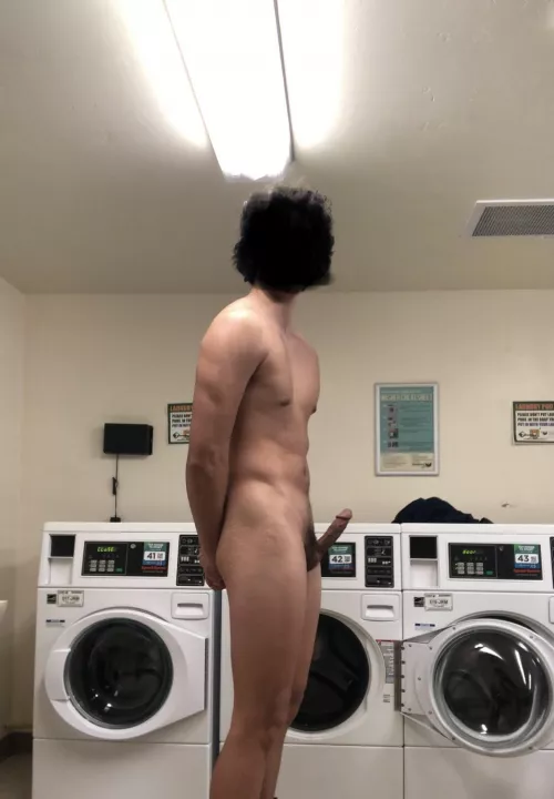 How would you react seeing my rock hard cock in the laundromat