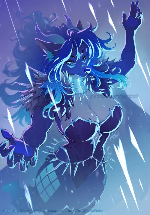 A Storm of Ice - Comm for Iceboundeart (by Kayfoxii)
