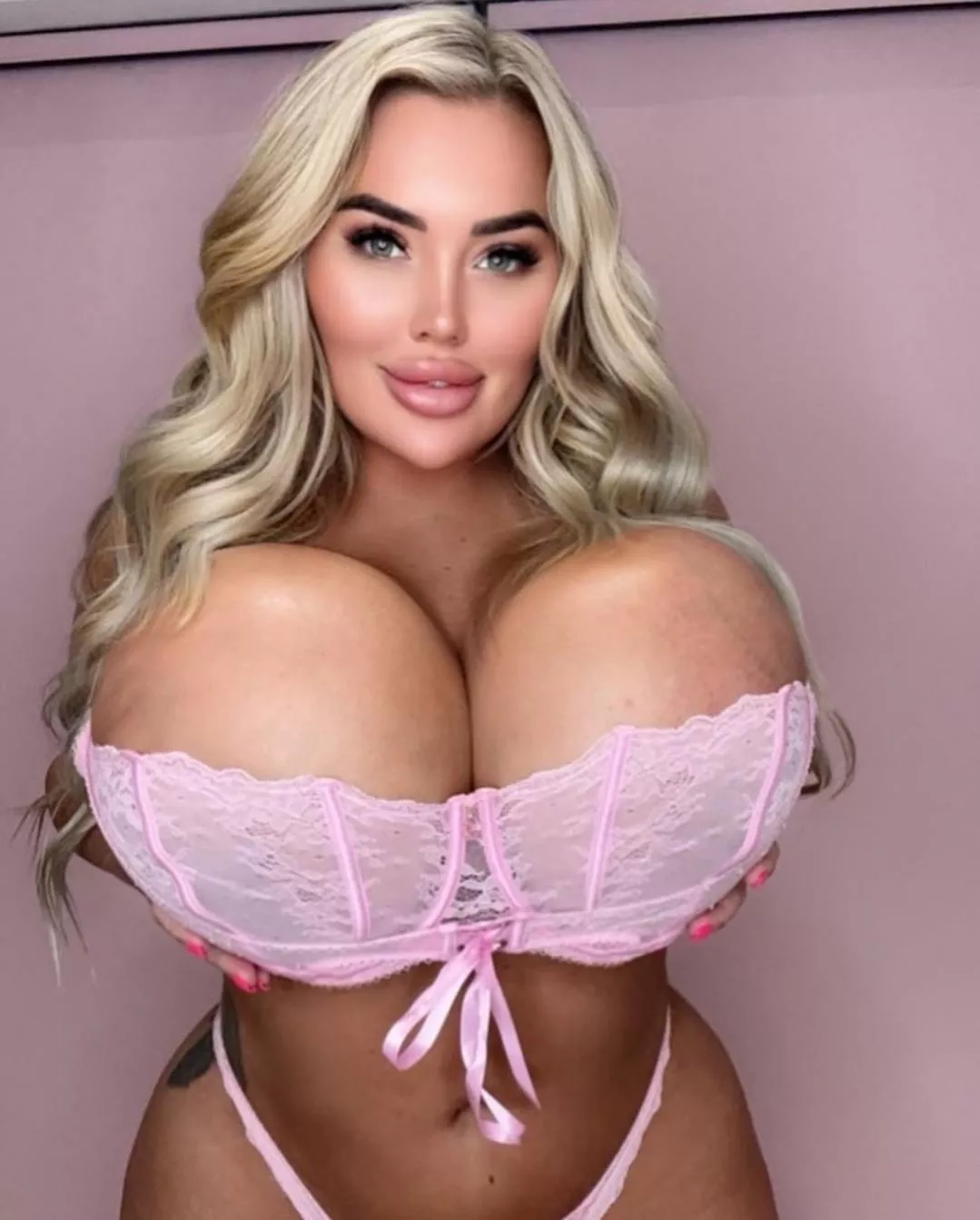 Blonde Bimbo Huge Fake Tits