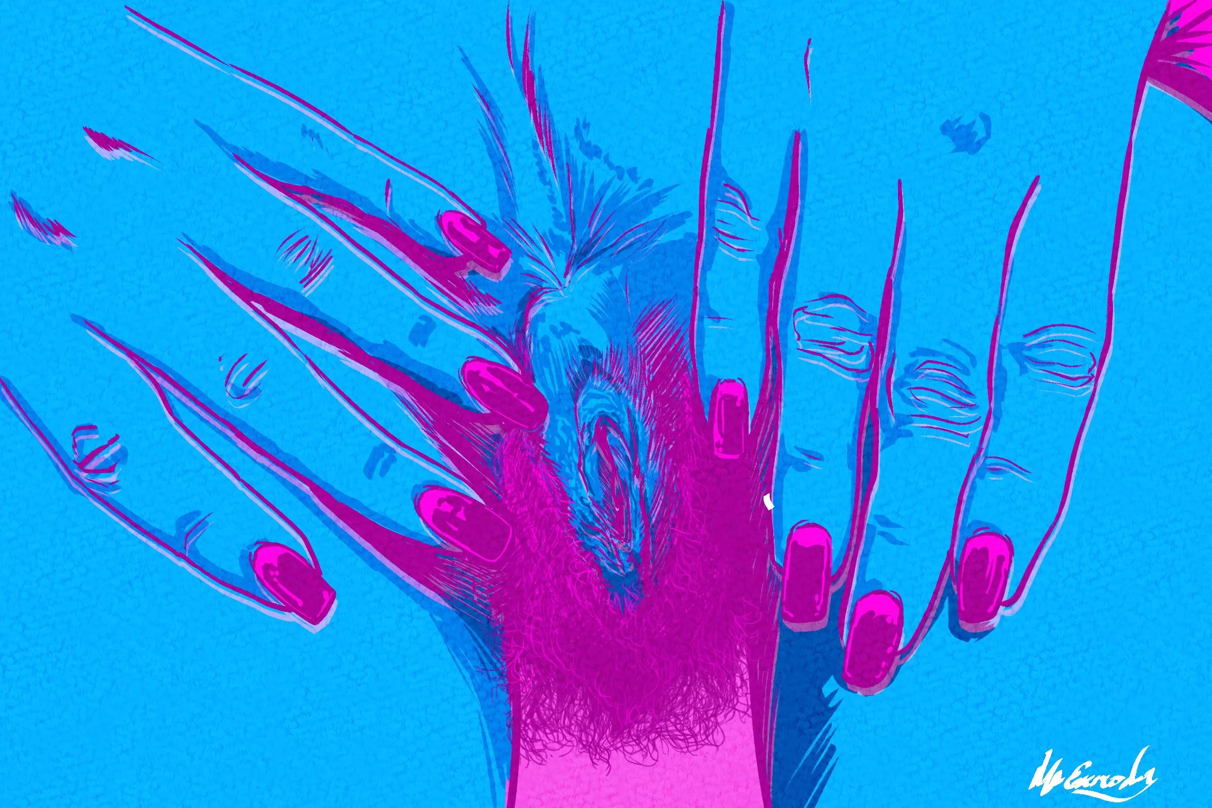 Hairy Girl Series N°011. Art by Me. Digital (mixed-media)