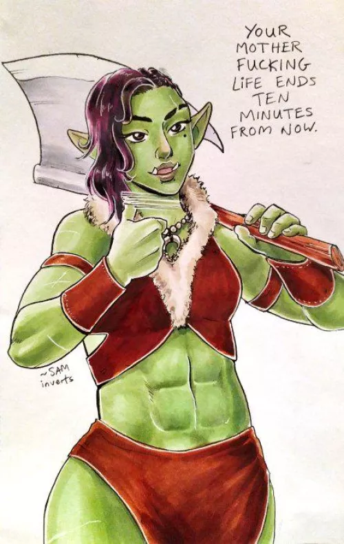 Orc (or Half-Orc?) by twitter user inverts