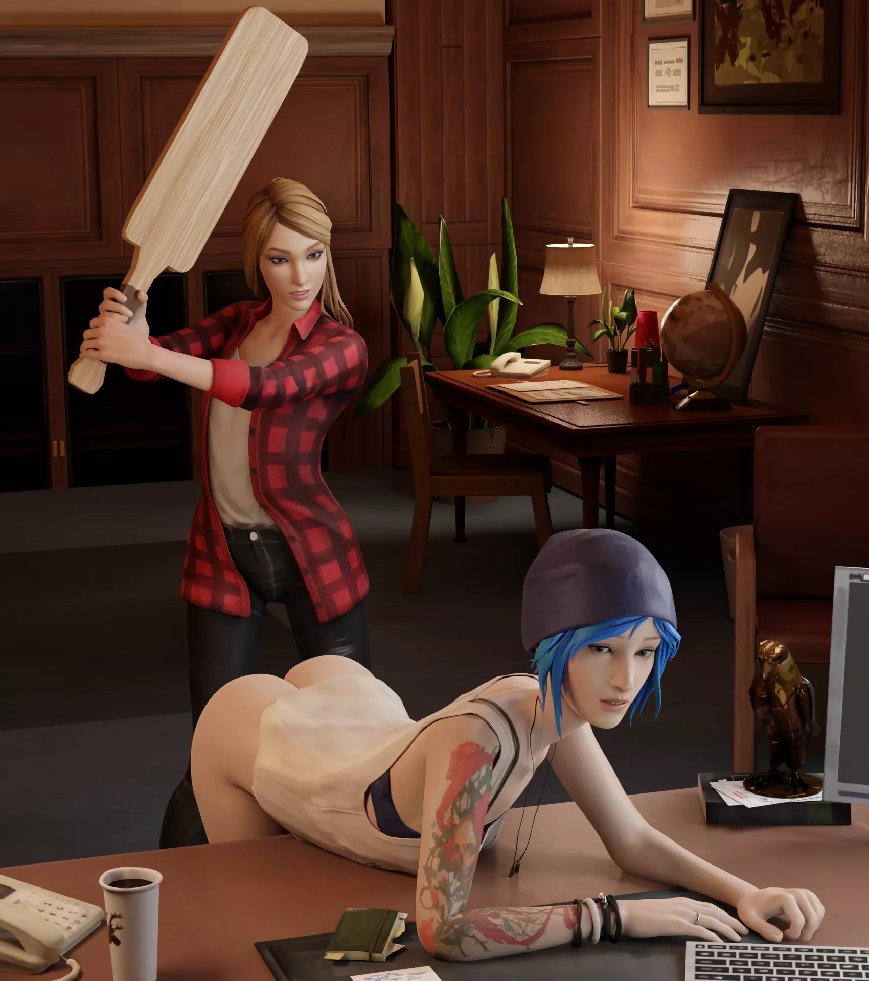 Rachel punishing Chloe (KinkBlink)