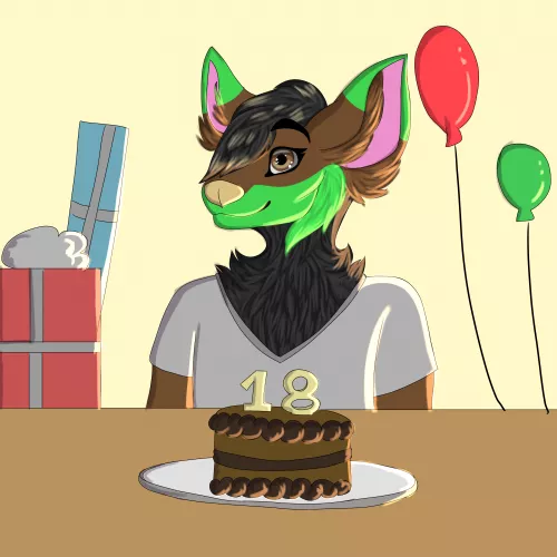 This folf is turning 18 soon! (art by me)