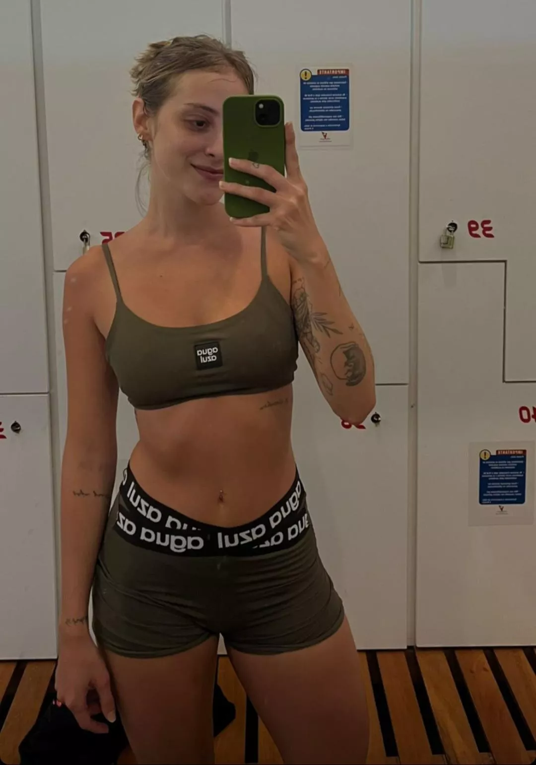 After working out, a selfie