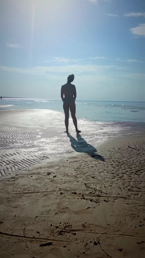 I love watching the sunset at sea. There are few people on the beach, just me and nature around!!