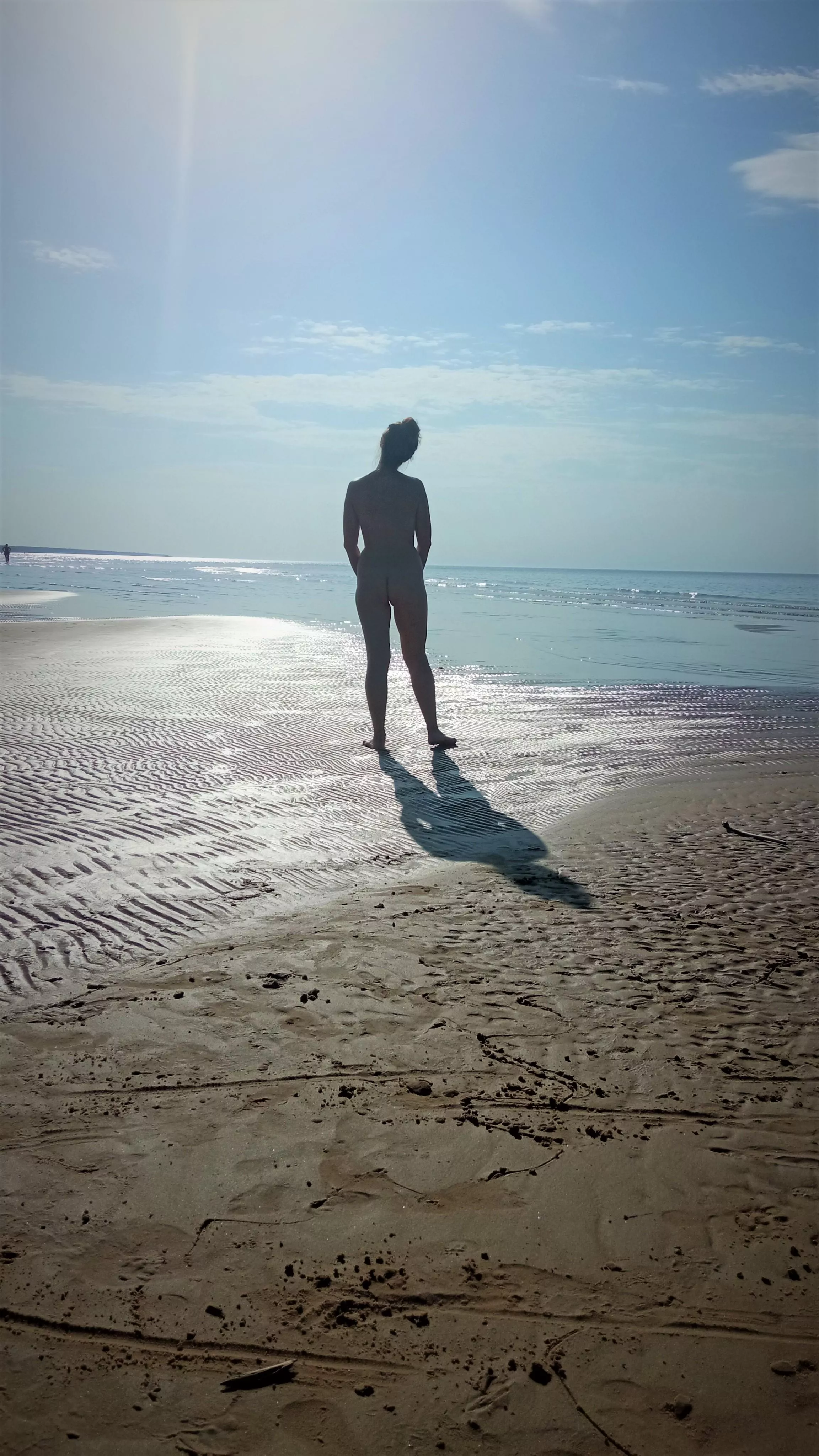 I love watching the sunset at sea. There are few people on the beach, just me and nature around!!