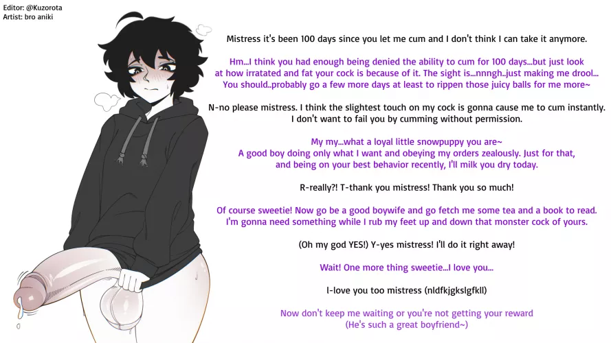 100 Days of Cum Denial [Femdom][Monster Cock][Femboy][Cum Denial][Wholesome][Precum][Conversation][Submale]