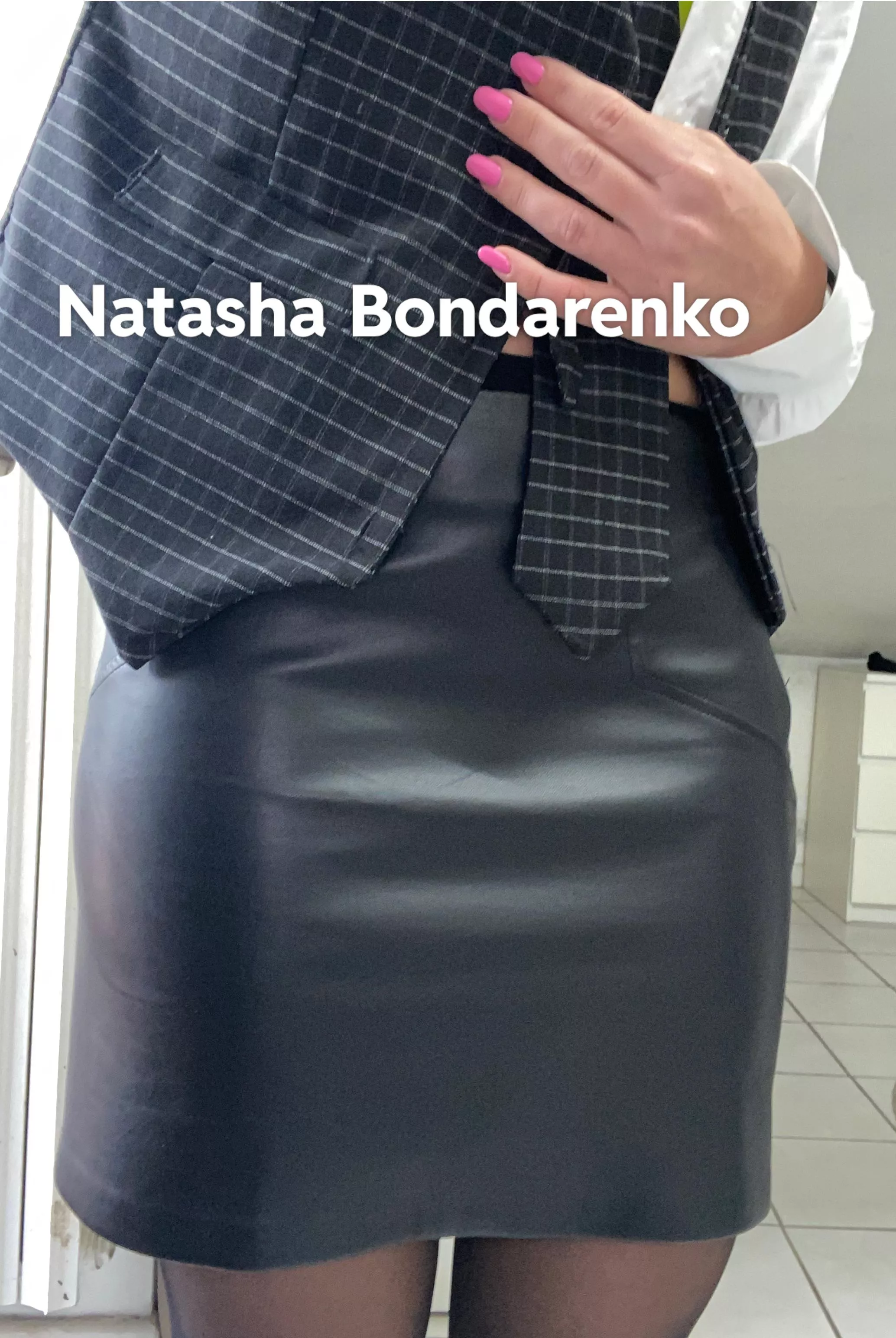 Pencil leather skirt 