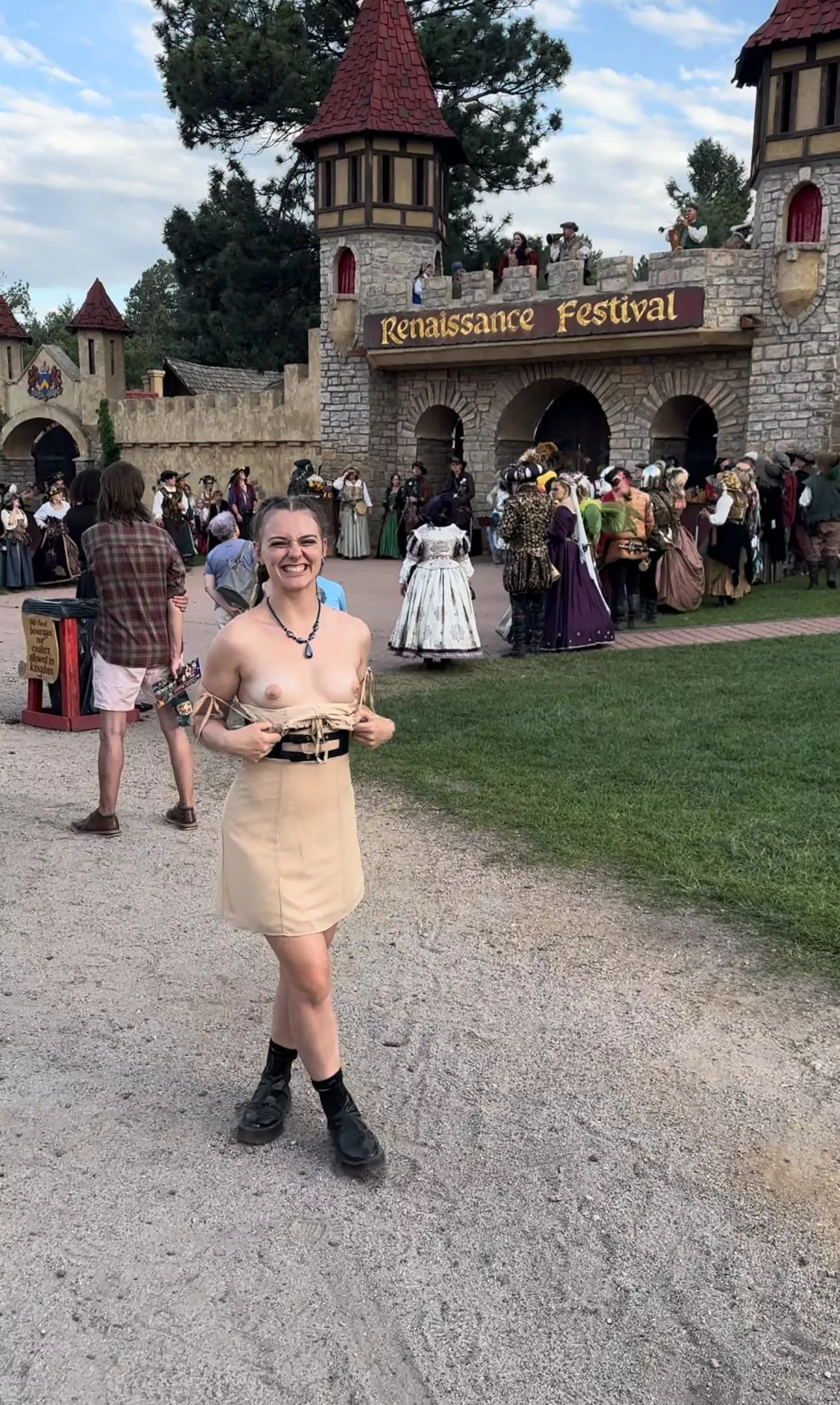 Flashing my perky tits at the renaissance fair ;) 