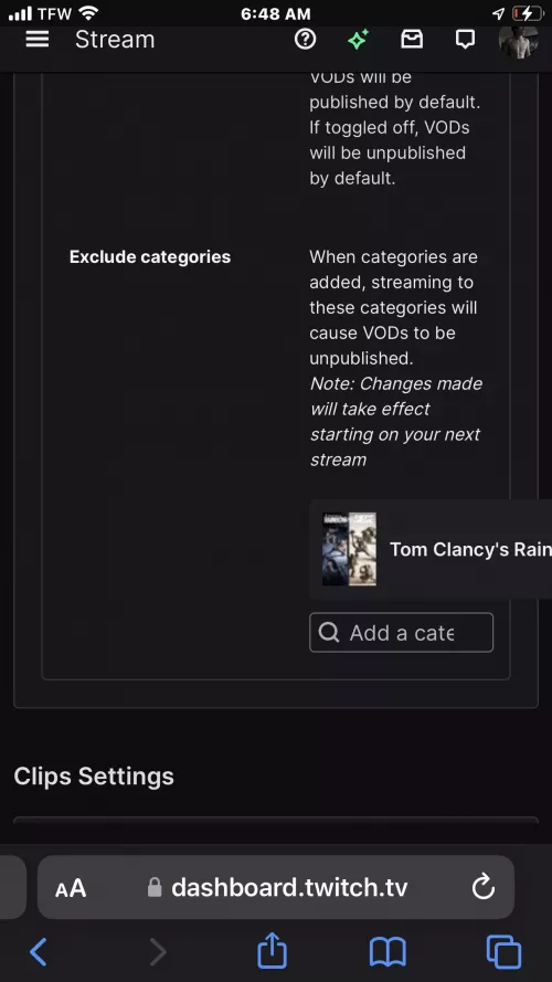 Won’t let me save rainbow six siege vods 
