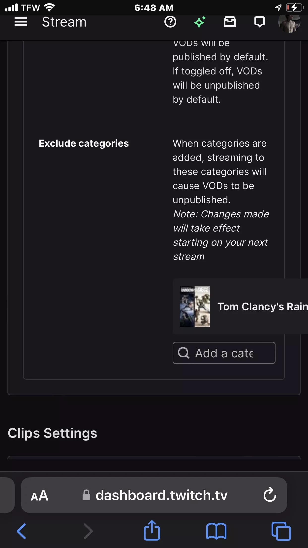 Won’t let me save rainbow six siege vods 
