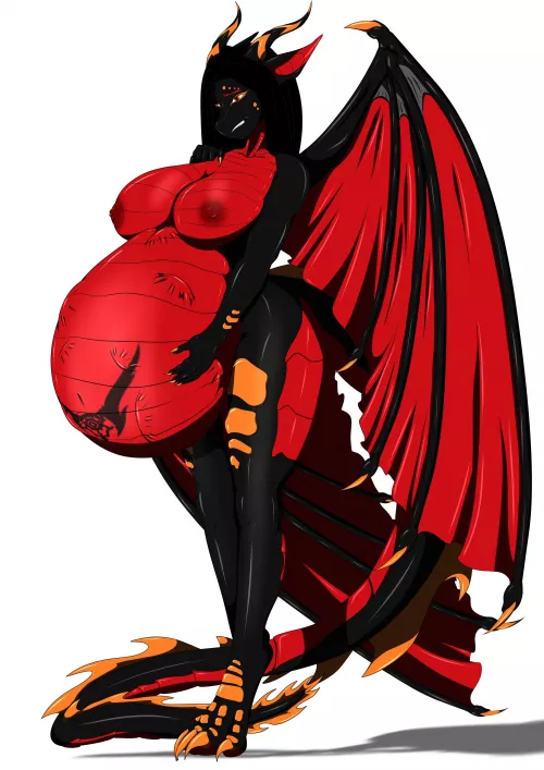 {image} dragon unlayds eggs( art by me, SkallornaArt)