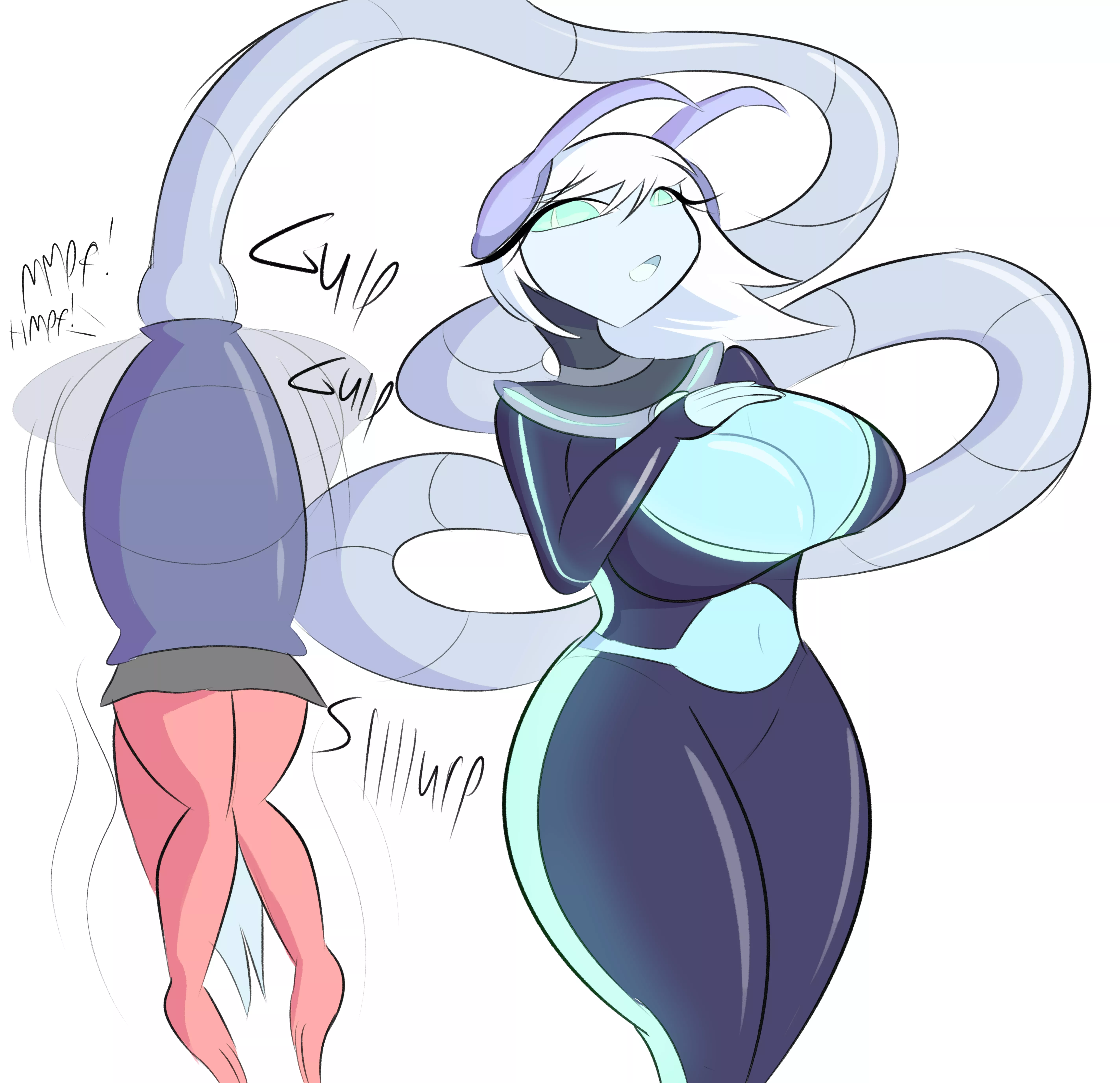 {Image} Xenia, an android with a directive for power and knowledge by swallowing folk (Art by JackMunchy)