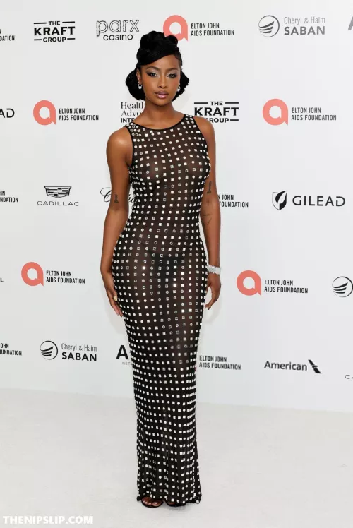 Justine Skye See Through at Elton John’s Academy Awards Viewing Party!