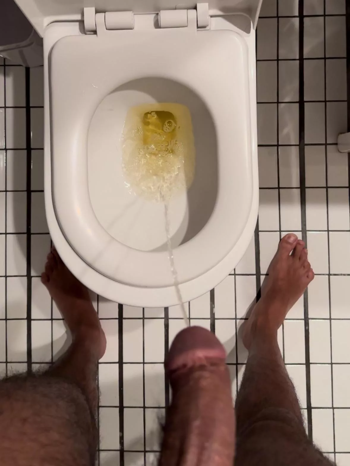 Pissing semi-hard