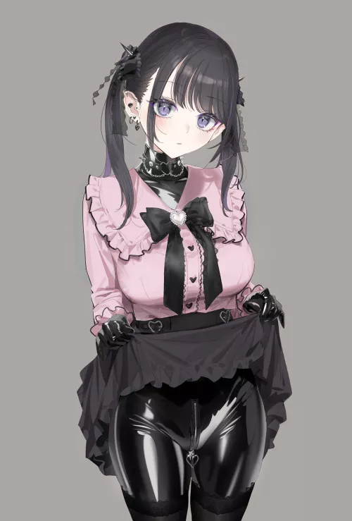Rubber Underneath her Jirai Kei Outfit [Original]