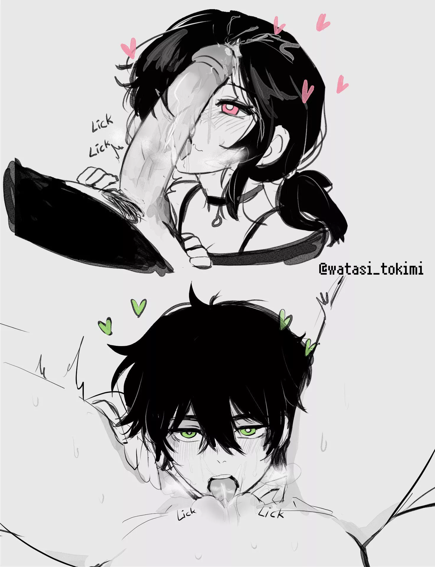 Taking turns to lick