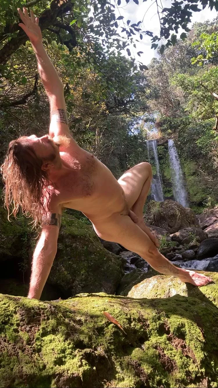 Who’s into naked waterfall yoga? 