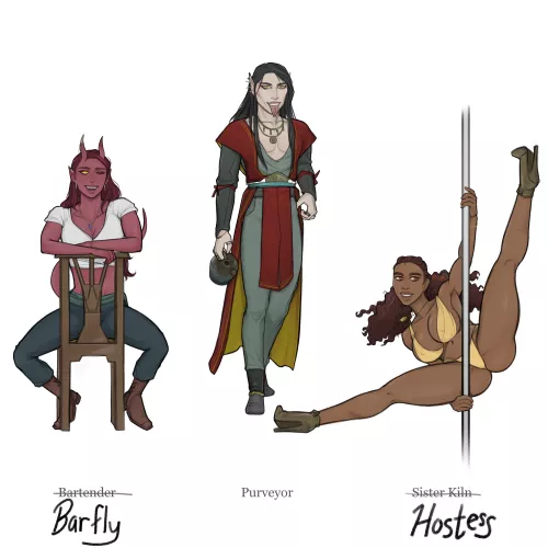 DnD OCs in shameless hostess bar AU (3 of 3)